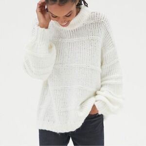 Urban Outfitters BLYTHE STRIPED PULLOVER SWEATER IN IVORY Sz Small